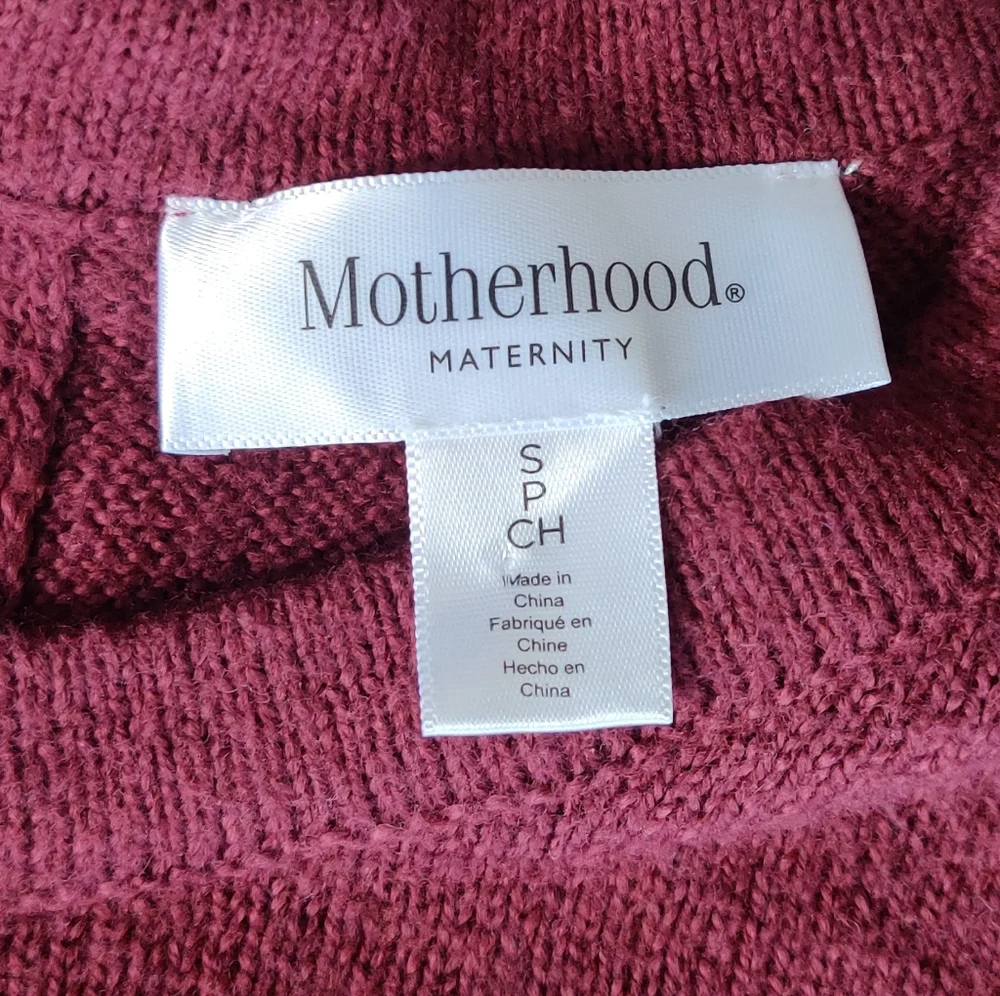 Motherhood Maternity Maroon Sweater with Black Back Tie Small - Picture 2 of 5